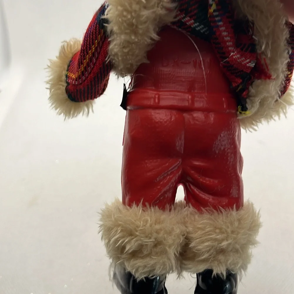 Old World Santa Claus Ornament Plaid Red 7”